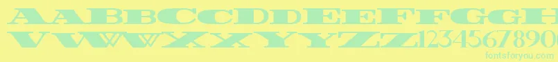 FatestWide Font – Green Fonts on Yellow Background