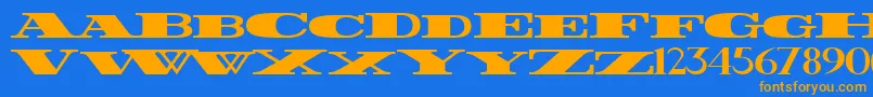 FatestWide Font – Orange Fonts on Blue Background