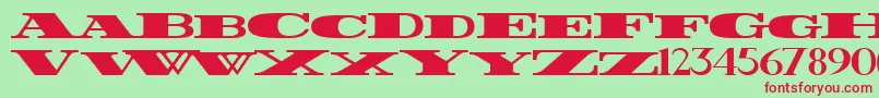 FatestWide Font – Red Fonts on Green Background