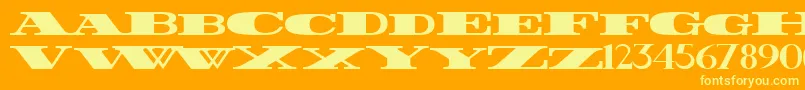 FatestWide Font – Yellow Fonts on Orange Background