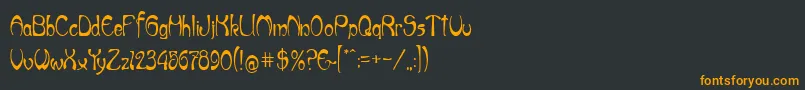 Шрифт ArtNouveauCafe – оранжевые шрифты на чёрном фоне