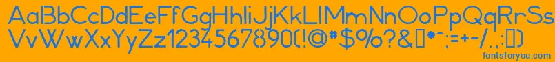 Minerva1 Font – Blue Fonts on Orange Background