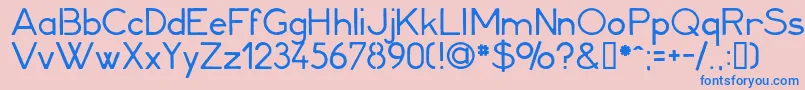 Minerva1-fontti – siniset fontit vaaleanpunaisella taustalla
