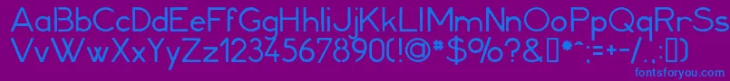 Minerva1-Schriftart – Blaue Schriften auf violettem Hintergrund