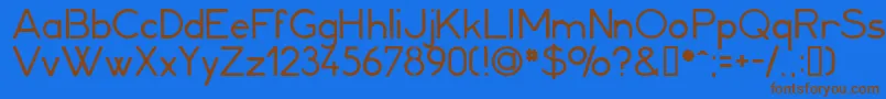 フォントMinerva1 – 茶色の文字が青い背景にあります。