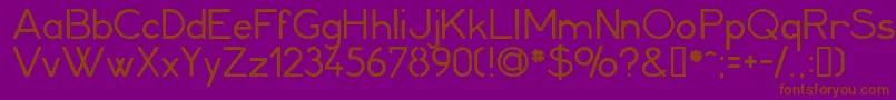 フォントMinerva1 – 紫色の背景に茶色のフォント