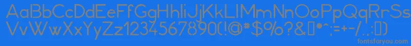 Minerva1-fontti – harmaat kirjasimet sinisellä taustalla
