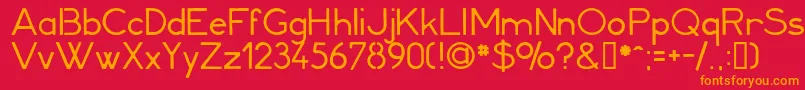 Minerva1 Font – Orange Fonts on Red Background