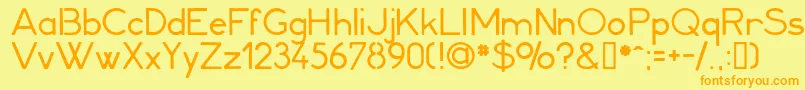 Minerva1-fontti – oranssit fontit keltaisella taustalla