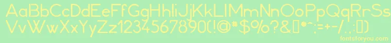 フォントMinerva1 – 黄色の文字が緑の背景にあります