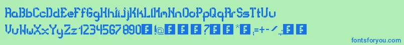 BadBoldCollege Font – Blue Fonts on Green Background