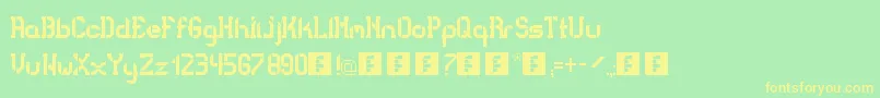 BadBoldCollege Font – Yellow Fonts on Green Background