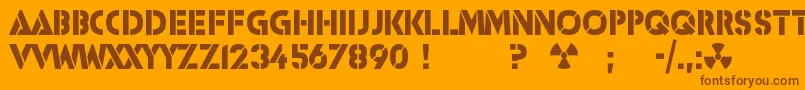 Icbmss20 Font – Brown Fonts on Orange Background