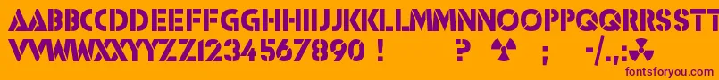 Icbmss20 Font – Purple Fonts on Orange Background