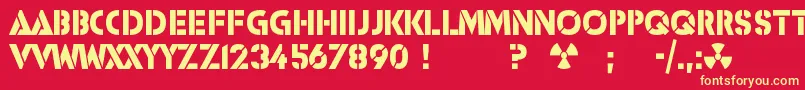 Icbmss20 Font – Yellow Fonts on Red Background