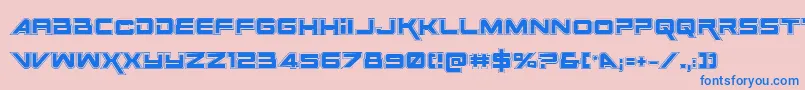フォントSpaceRangerAcademyRegular – ピンクの背景に青い文字