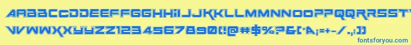 SpaceRangerAcademyRegular Font – Blue Fonts on Yellow Background