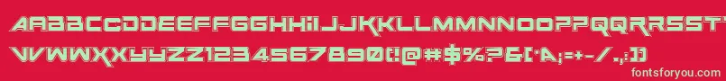 SpaceRangerAcademyRegular Font – Green Fonts on Red Background