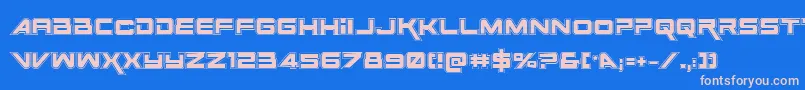 Fonte SpaceRangerAcademyRegular – fontes rosa em um fundo azul