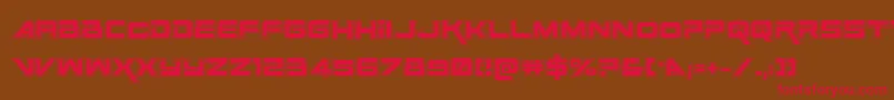 フォントSpaceRangerAcademyRegular – 赤い文字が茶色の背景にあります。