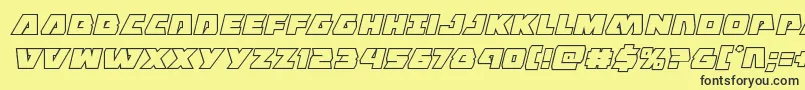 Eaglestrikeboldoutital Font – Black Fonts on Yellow Background