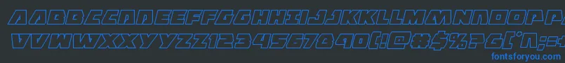 Eaglestrikeboldoutital Font – Blue Fonts on Black Background