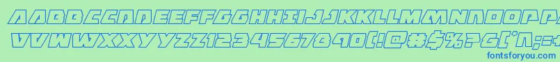 Eaglestrikeboldoutital Font – Blue Fonts on Green Background