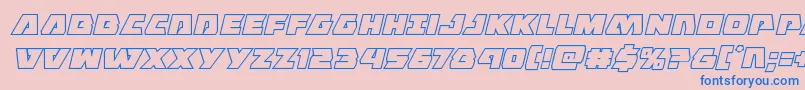 Eaglestrikeboldoutital Font – Blue Fonts on Pink Background