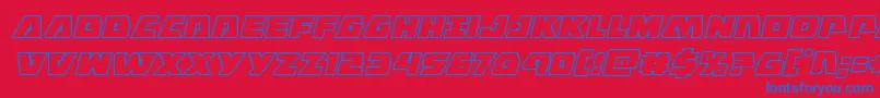 Eaglestrikeboldoutital Font – Blue Fonts on Red Background