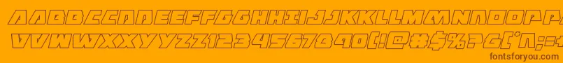 Lisätietoja Eaglestrikeboldoutital-fontista Eaglestrikeboldoutital-fontti – ruskeat fontit oranssilla taustalla
