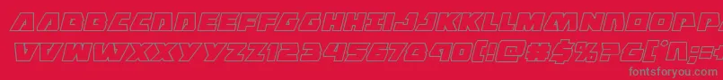 Eaglestrikeboldoutital-fontti – harmaat kirjasimet punaisella taustalla