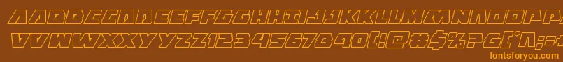 More about Eaglestrikeboldoutital Font Eaglestrikeboldoutital Font – Orange Fonts on Brown Background