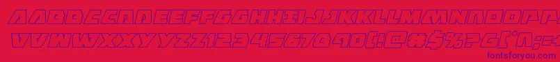 Eaglestrikeboldoutital-Schriftart – Violette Schriften auf rotem Hintergrund