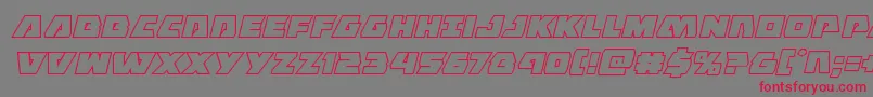 Eaglestrikeboldoutital-Schriftart – Rote Schriften auf grauem Hintergrund