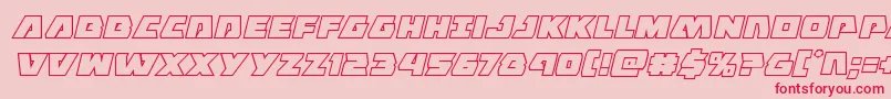 フォントEaglestrikeboldoutital – ピンクの背景に赤い文字