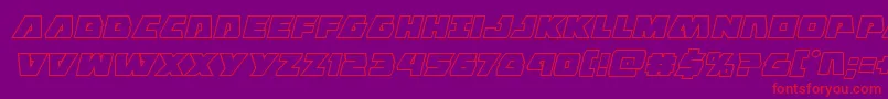 Eaglestrikeboldoutital Font – Red Fonts on Purple Background