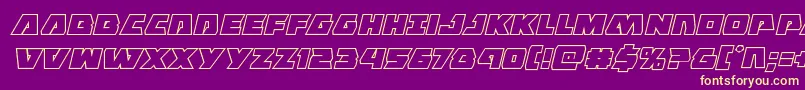 Eaglestrikeboldoutital Font – Yellow Fonts on Purple Background