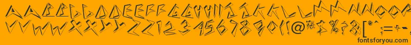 Handle1-Schriftart – Schwarze Schriften auf orangefarbenem Hintergrund