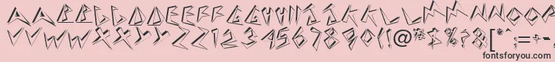 Handle1-Schriftart – Schwarze Schriften auf rosa Hintergrund