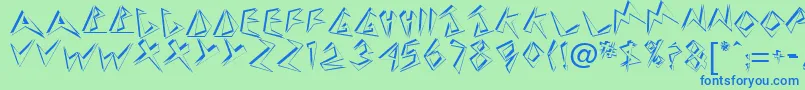 Handle1-Schriftart – Blaue Schriften auf grünem Hintergrund