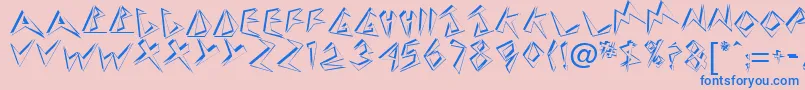Handle1 Font – Blue Fonts on Pink Background