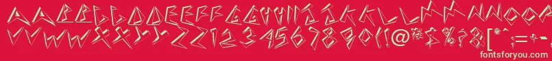 フォントHandle1 – 赤い背景に緑の文字