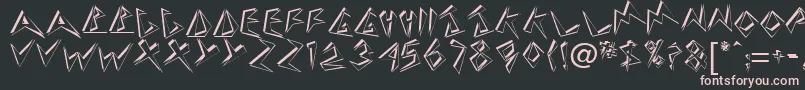 Handle1-Schriftart – Rosa Schriften auf schwarzem Hintergrund