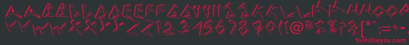フォントHandle1 – 黒い背景に赤い文字