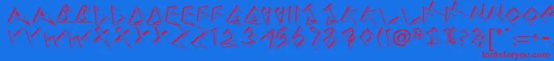Handle1 Font – Red Fonts on Blue Background
