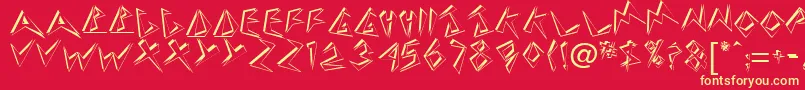 Handle1 Font – Yellow Fonts on Red Background