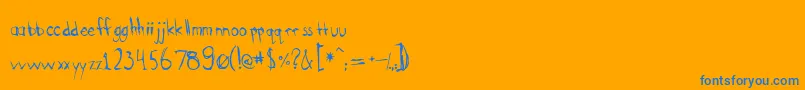 Bootyscratch Font – Blue Fonts on Orange Background