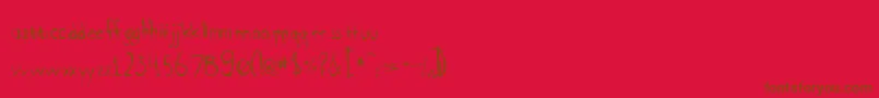 Bootyscratch Font – Brown Fonts on Red Background