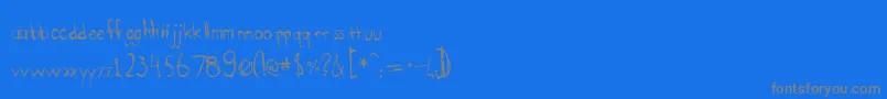 Bootyscratch-fontti – harmaat kirjasimet sinisellä taustalla