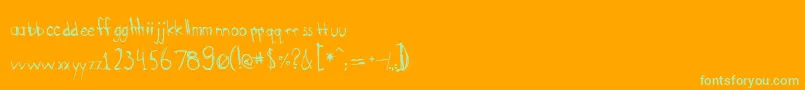 Fonte Bootyscratch – fontes verdes em um fundo laranja